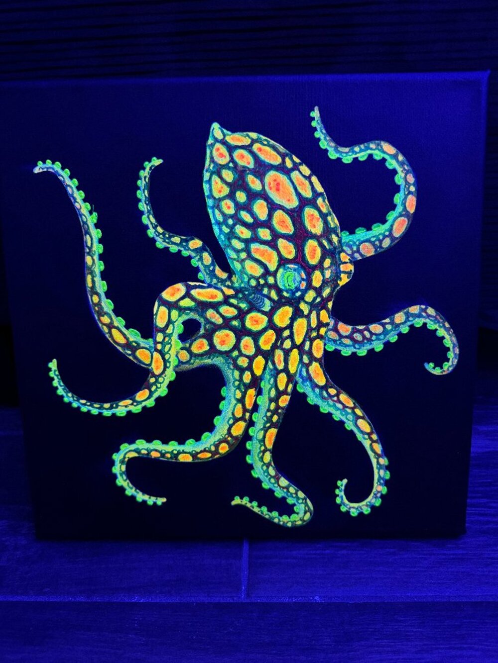 Neon Saltwater Aquarium Decrative handmade fluorescent Painting Coral Reef Fish